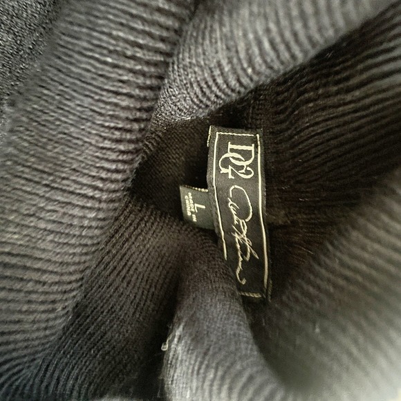DG2 by Diane Gilman Lux Touch Black Soft Turtleneck Sweater Women's Size Large - Picture 6 of 6